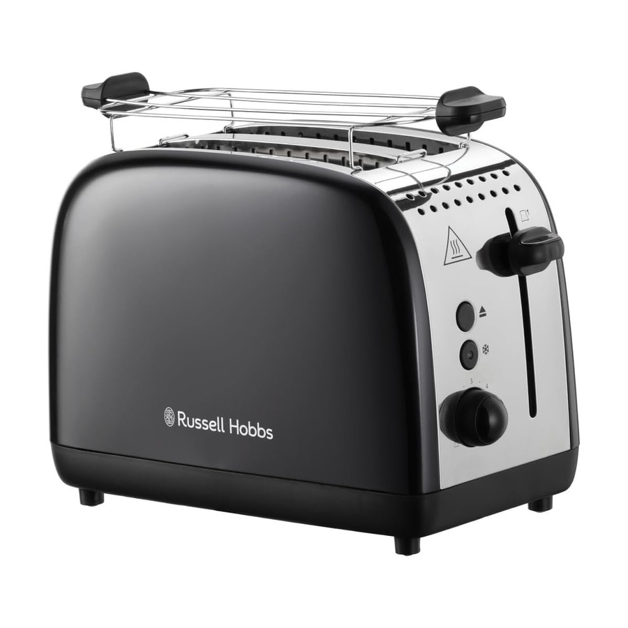 RUSSELL HOBBS Toaster Colours Plus 2 Scheiben 6 Stufen Brötchenaufsatz Schwarz