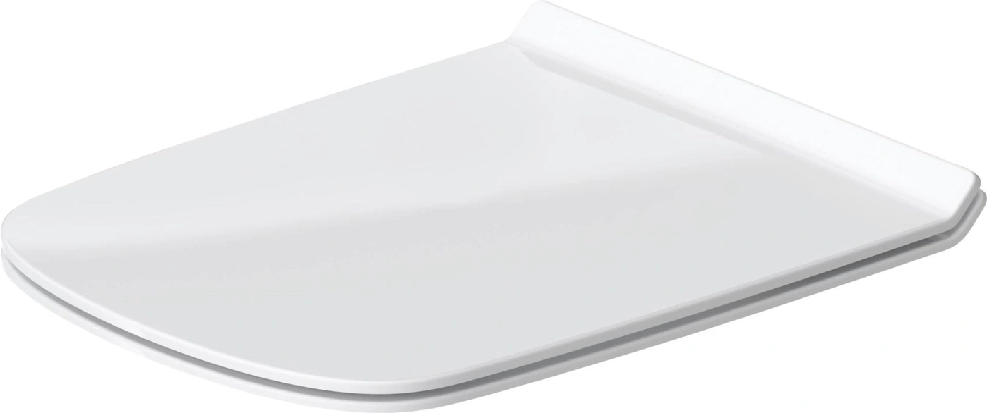 Weißer Toilettensitz, rechteckig, glatt, sauber, Badezimmer, Sanitär, Keramik, isoliert, modern