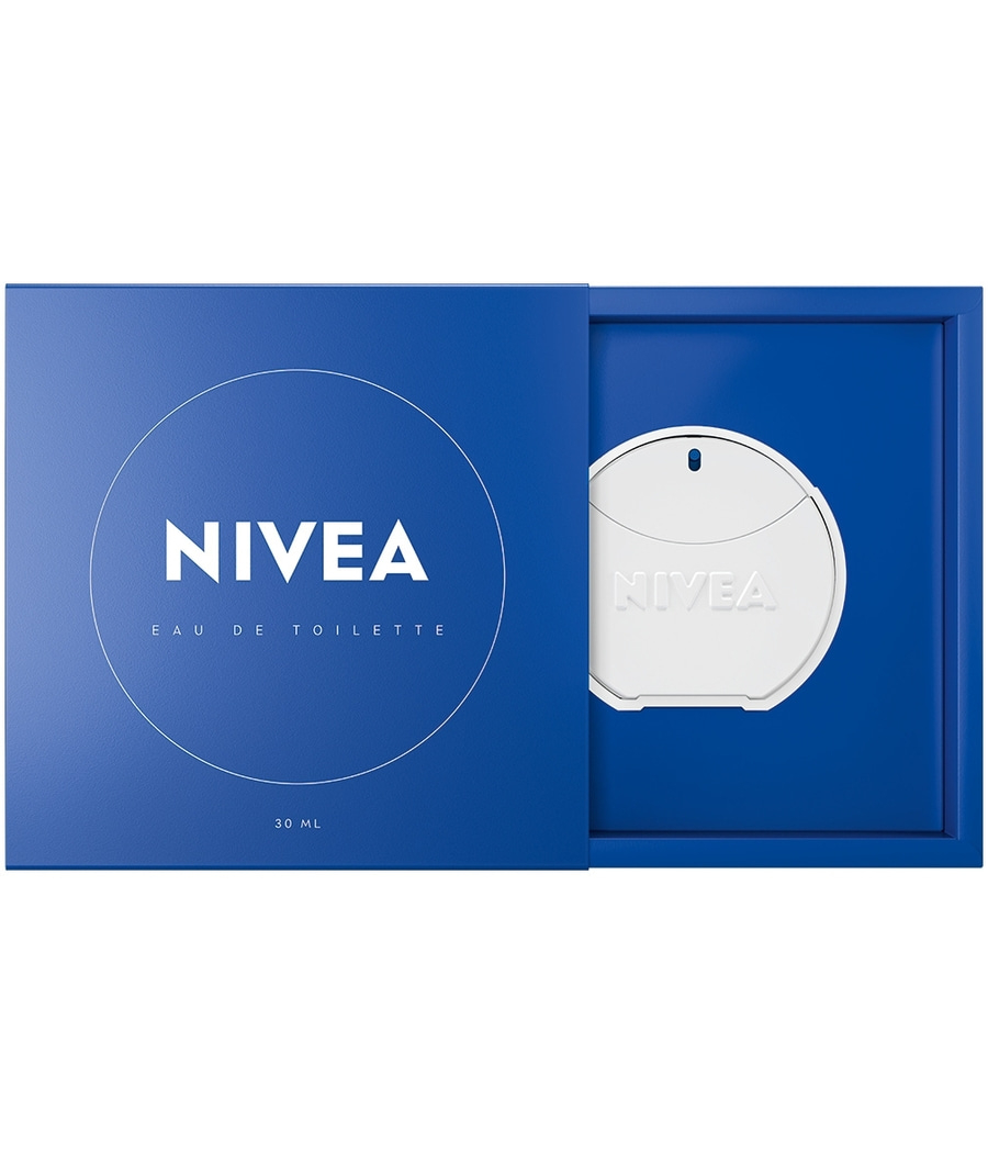 Nivea Eau de Toilette, blaue Verpackung, 30 ml, geöffnet, Produktbild, Kosmetik
