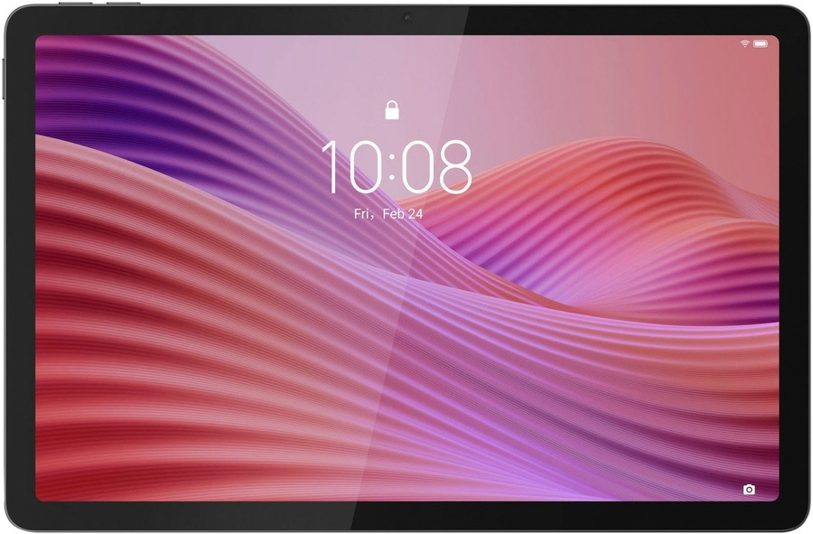 Tablet mit gesperrtem Bildschirm und Uhrzeit 10:08 Uhr