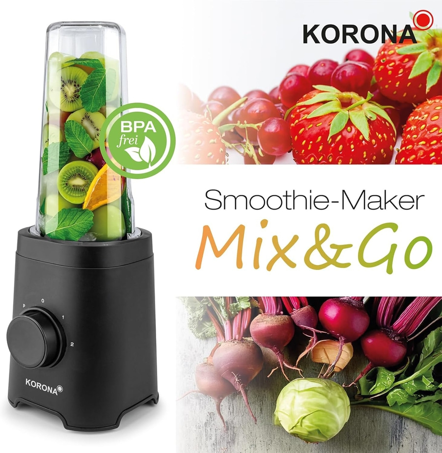 KORONA Smoothie Maker 24500 2 Leistungsstufen 600ml Becher ToGo 320W NEU
