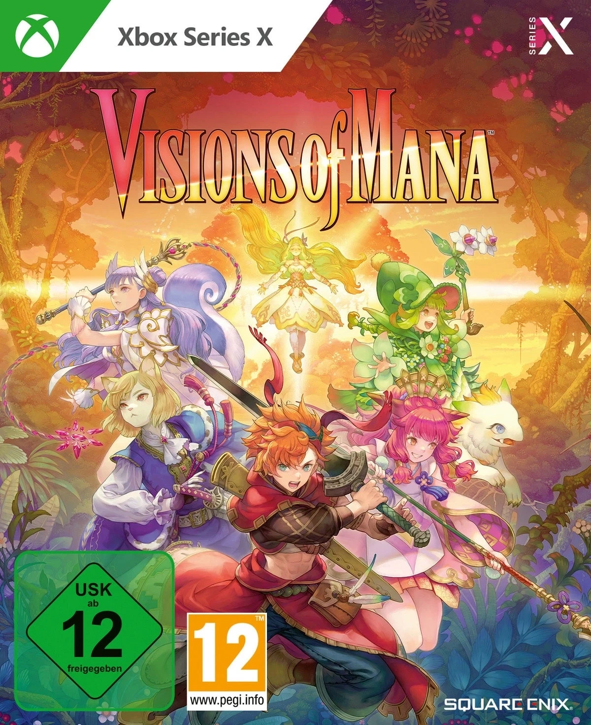 Visions of Mana Xbox Series X Cover mit Charakteren und Altersfreigabe ab 12.