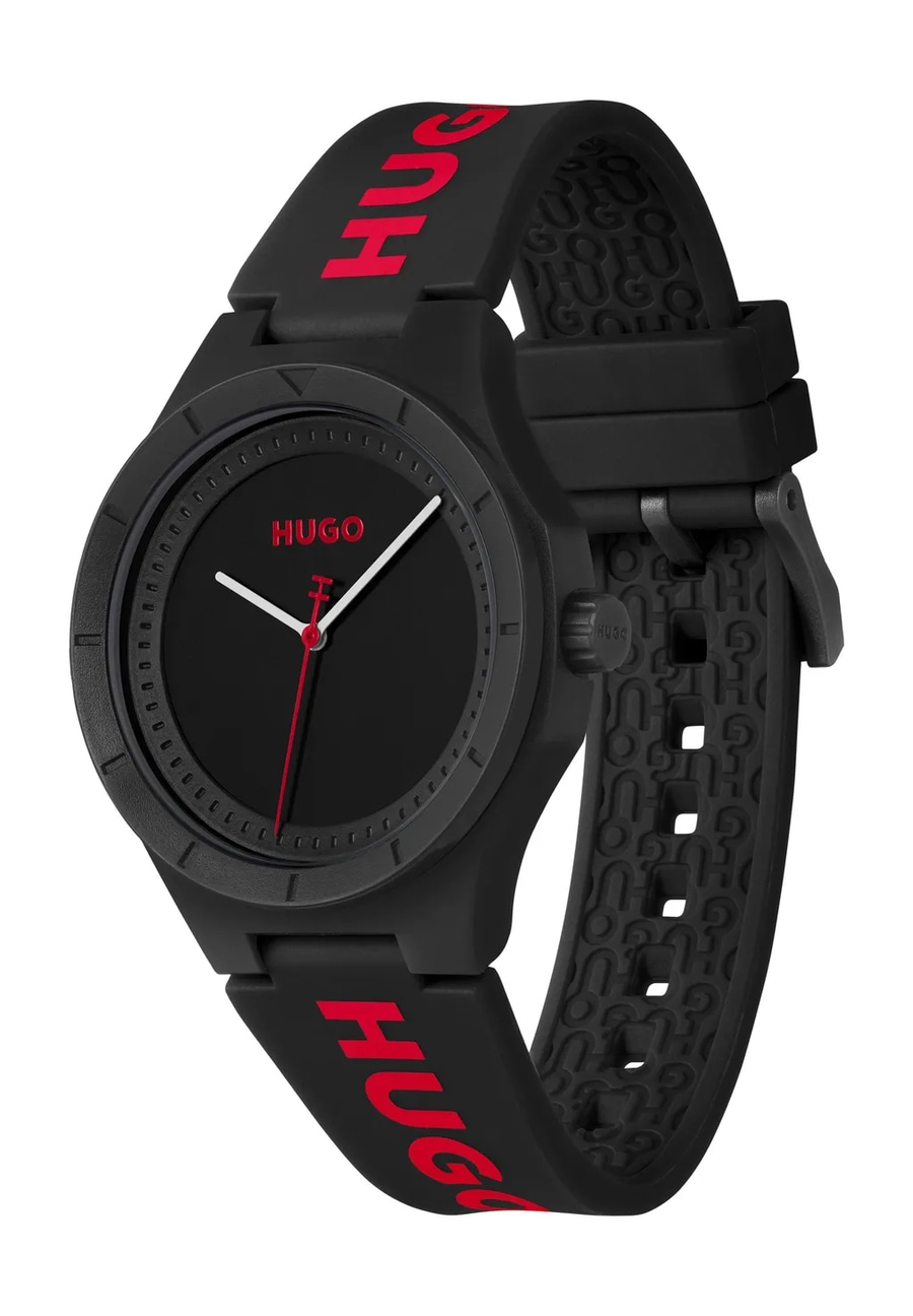 HUGO Herren Armbanduhr #LIT FOR HIM 1530343 Quarz Mineralglas schwarz 42mm HUGO Herren Armbanduhr #LIT FOR HIM 1530343 Quarz Mineralglas schwarz 42mm
