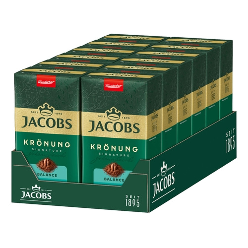 JACOBS Filterkaffee Krönung Balance Pulver-Kaffee Röstkaffee gemahlen 12 x 500g