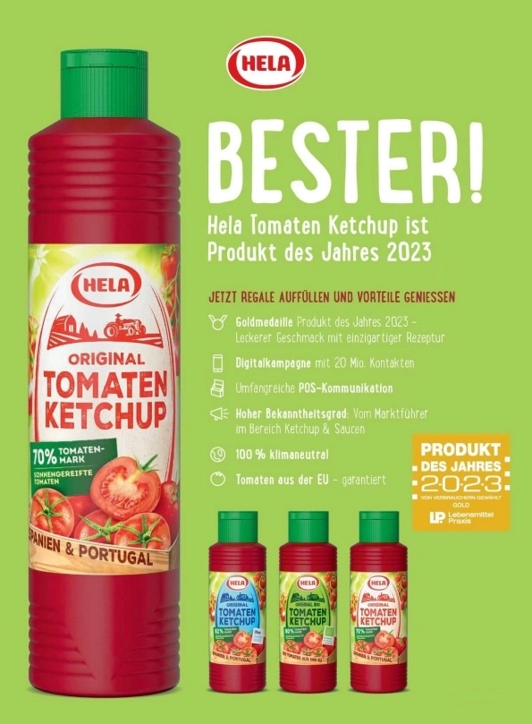 Hela Tomaten Ketchup ist Produkt des Jahres 2023