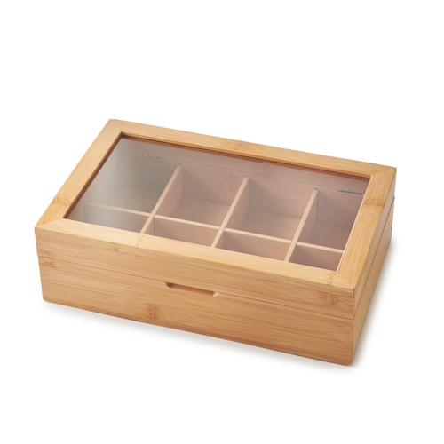 BETTY BOSSI Teebox, Bambus, 30×19 cm, 8 Fächer für 8 Teesorten