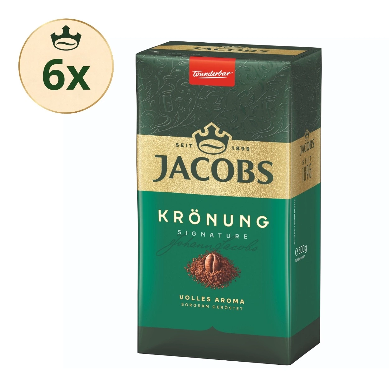Jacobs Krönung Kaffee Signature 6x 500g Packung mit Kaffeebohnen.