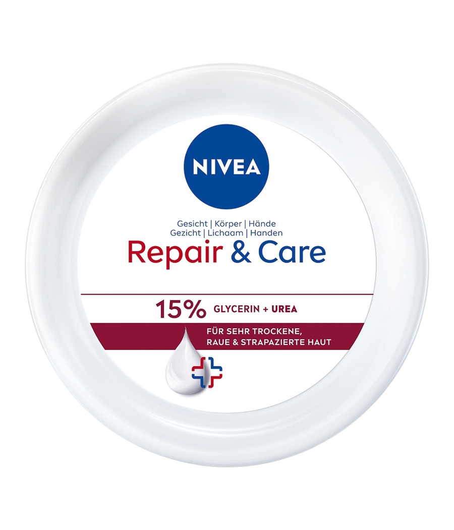 NIVEA Creme Repair & Care Creme-Tiegel Urea Glycerin 72h Feuchtigkeit 2 x 400 ml