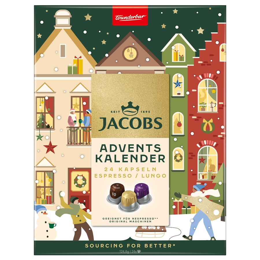 JACOBS Kapseln ADVENTSKALENDER 2025 - 2x 24 Nespresso®* kompatible Kaffeekapseln