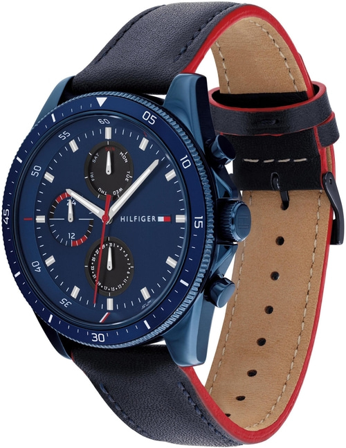 TOMMY HILFIGER Armbanduhr Herren PARKER 1791839 Quarz Lederarmband 44mm B-WARE