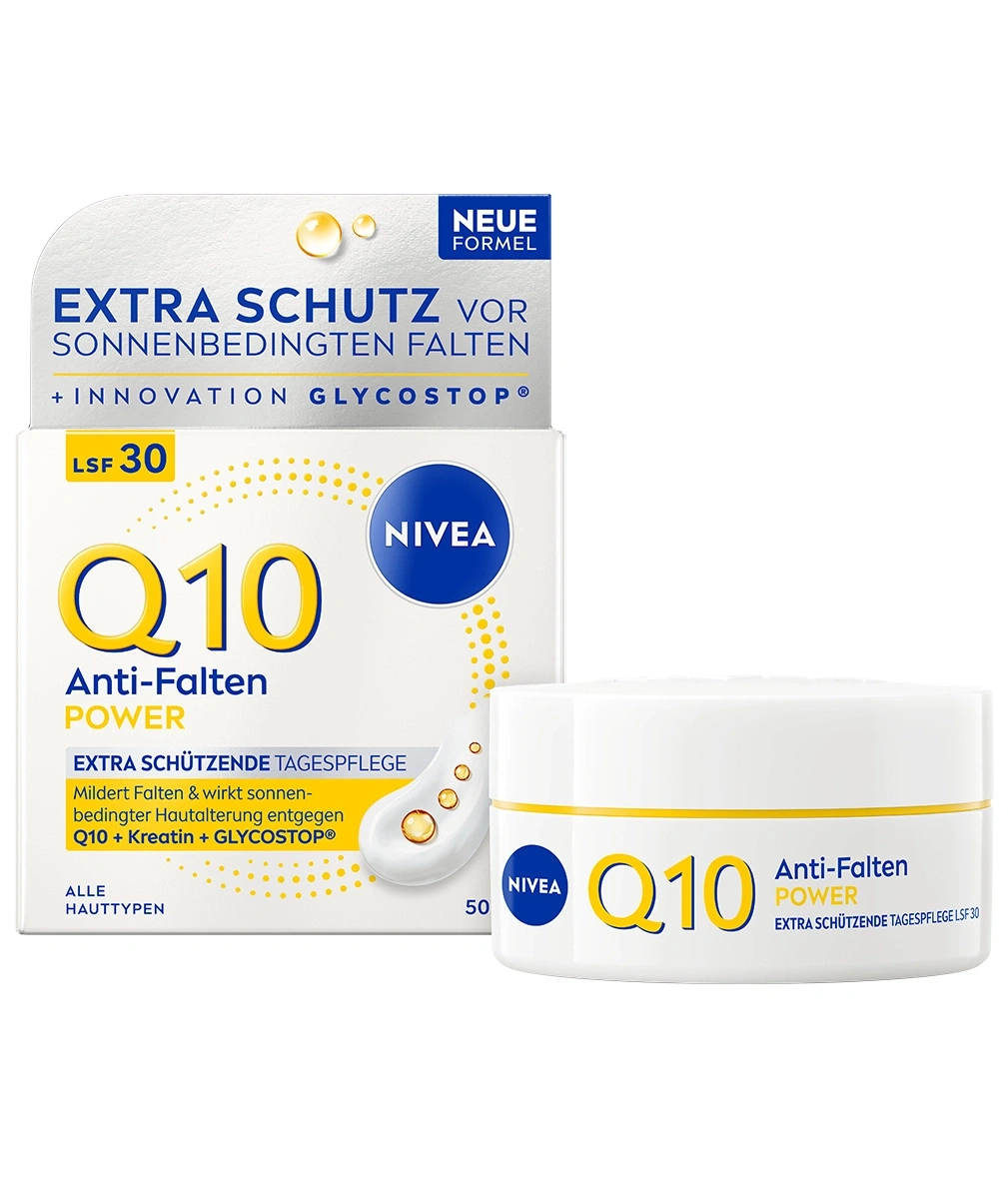 Nivea Q10 Power Anti-Falten Tagespflege LSF 30 mit neuer Formel.