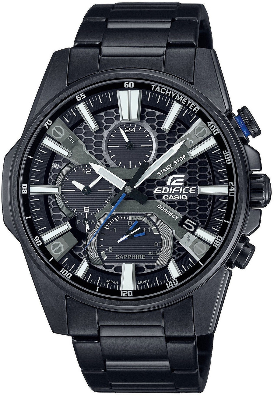 CASIO EDIFICE Smartwatch EQB-1200DC-1AER Solar Saphirglas Bluetooth 45mm schwarz
