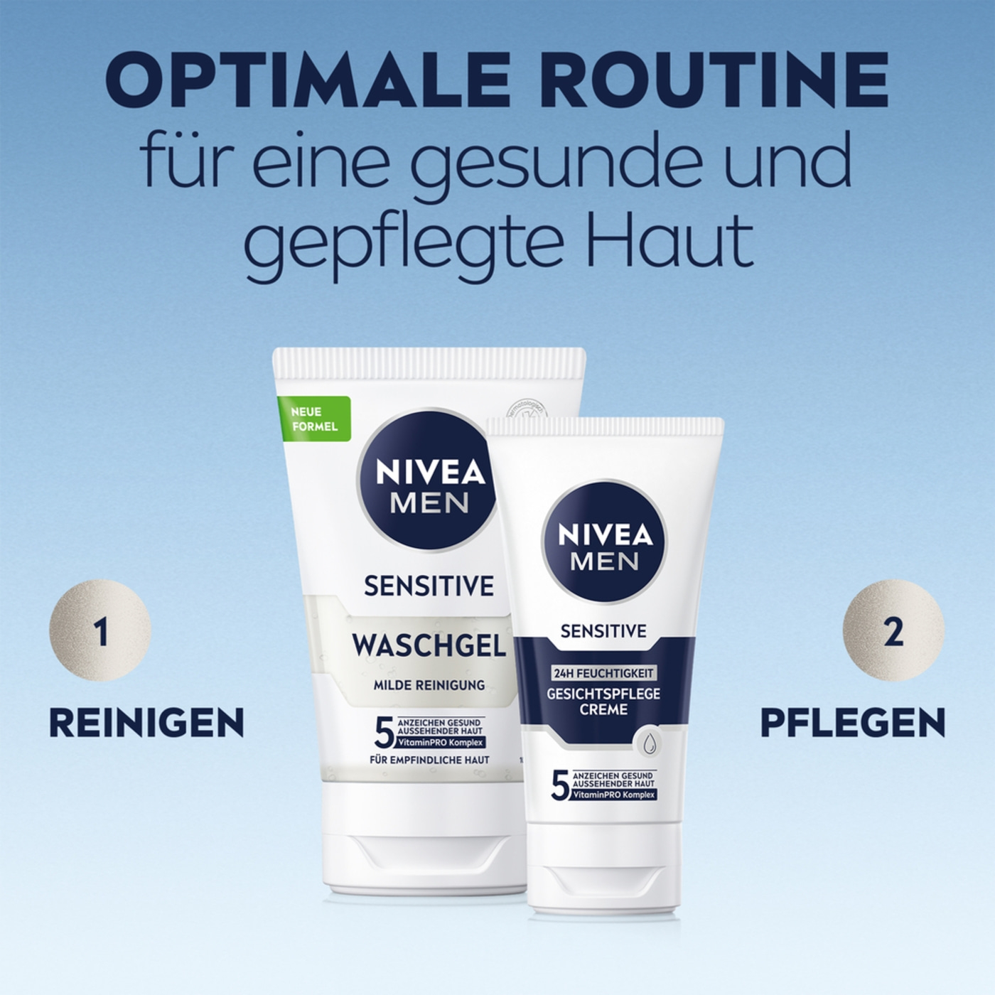 NIVEA MEN Sensitive Gesichtspflege Set Waschgel 100 ml + Gesichtscreme 50 ml