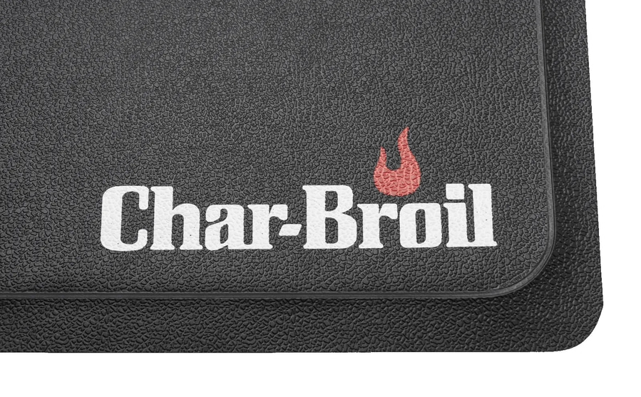 Char-Broil Logo auf schwarzem Untergrund mit rotem Flammen-Symbol