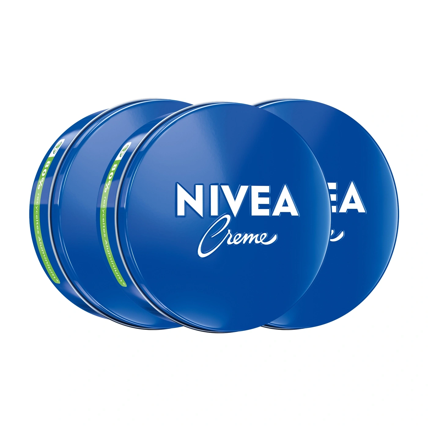 Nivea Creme Dosen, blau, Recycling-Hinweis, Produktfotografie, Kosmetik, Hautpflege, Schönheit