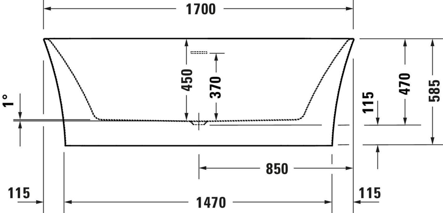 DURAVIT DuraSenja Oval Badewanne 1700x800 mm Wanne Freistehend