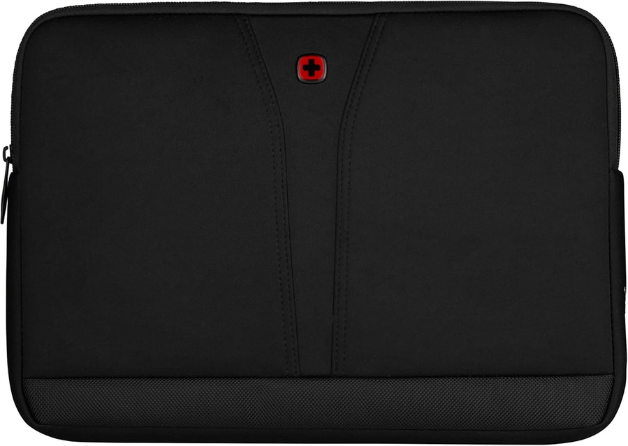 Schwarze Laptoptasche mit rotem Kreuz, Reißverschluss, Schutzhülle, Swissgear, Notebook