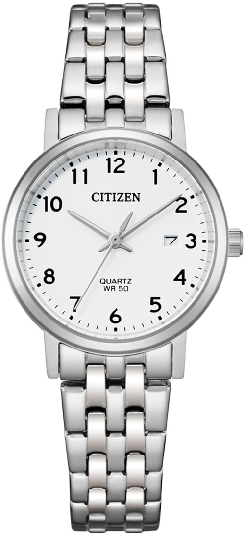 CITIZEN Damen Quarzuhr Quarz mit Stahlband 28 mm Edelstahl Silberfarben
