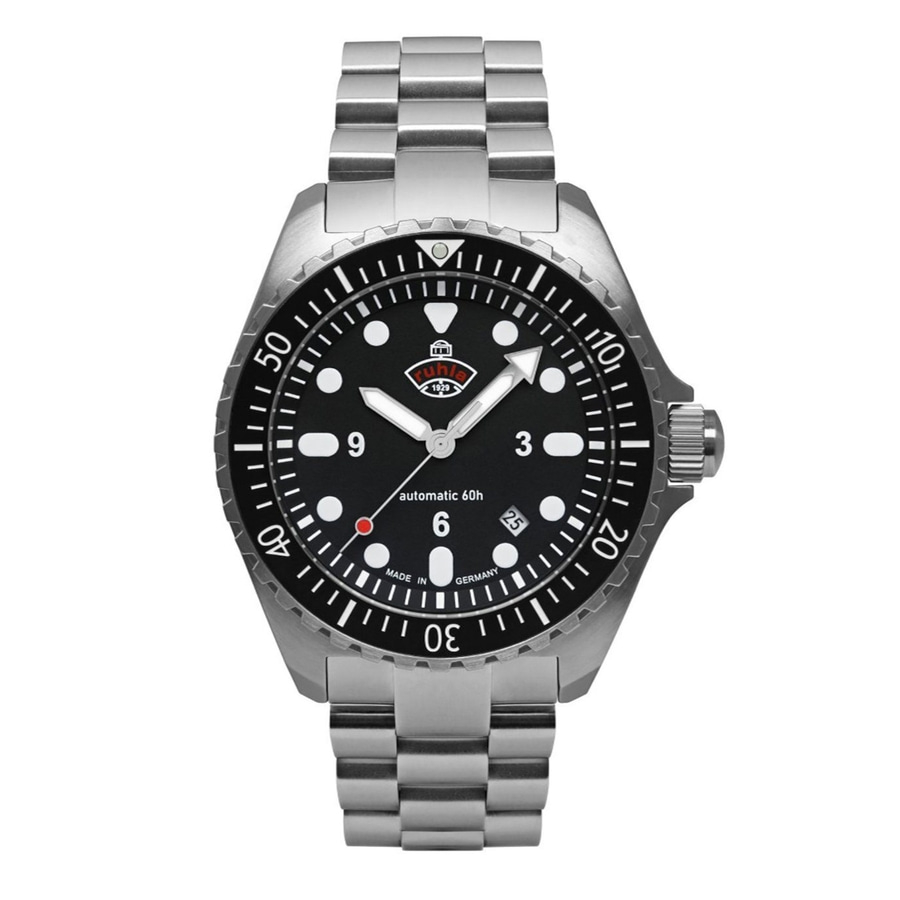 RUHLA Herren Armbanduhr NVA Kommando Minentaucher 4960M-2 Automatik 43mm B-WARE