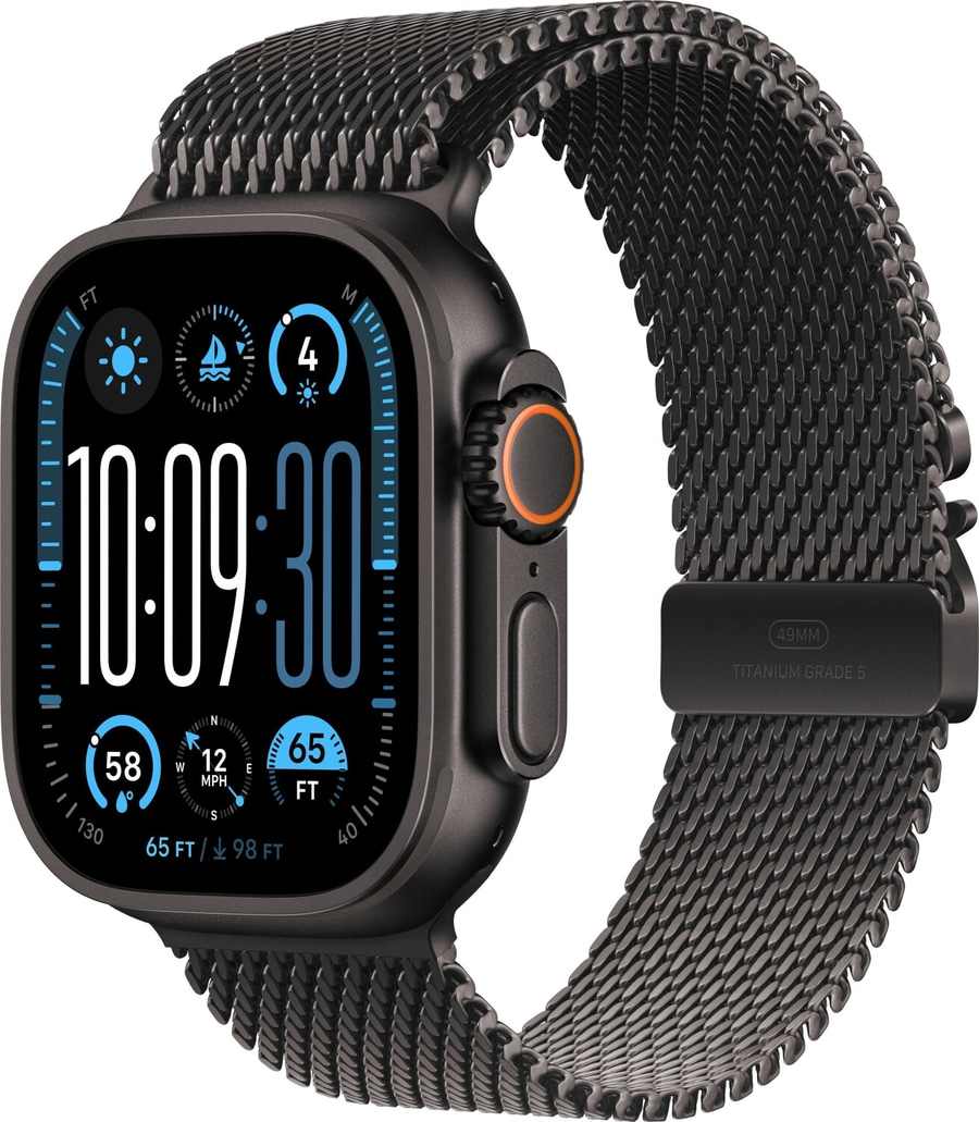 APPLE Watch Ultra 2 (2024) 49 mm Titangehäuse Milanaise Schwarz MX5U3FD/A B-WARE