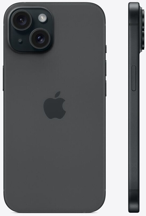 APPLE iPhone 15 5G 128 GB 6,1 Zoll DualSIM 48 MP 4K Video black MTP03ZD/A B-Ware