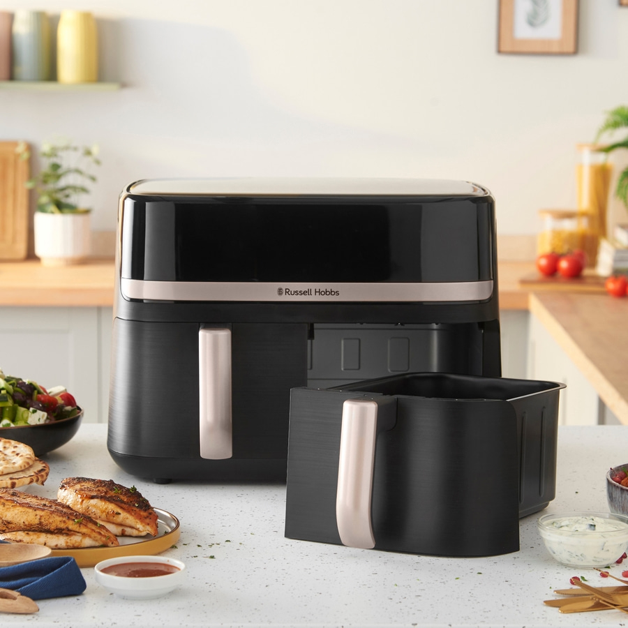RUSSELL HOBBS Heißluftfritteuse 2 Kammern 9 L Rapid Airfryer Satisfry 27680-56