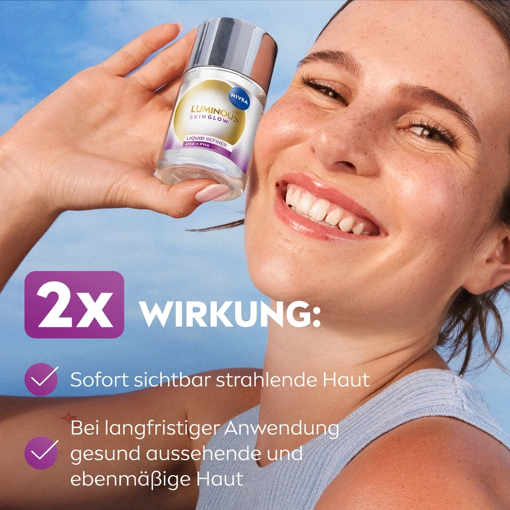 Nivea Luminous Skin Glow, 2x Wirkung, sofort strahlende Haut, gesunde Haut