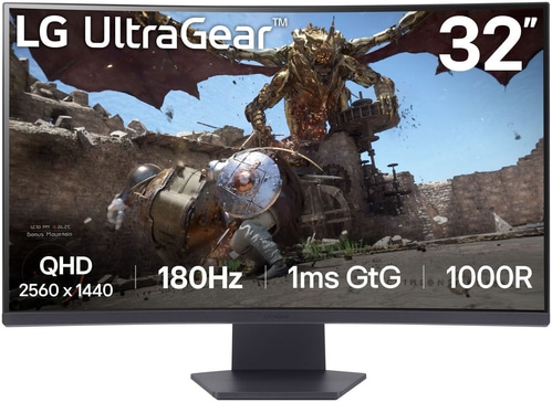 LG Curved-Gaming-Monitor 32GS60QX 32Zoll QHD 180Hz VA LED 2560 x 1440px B-WARE