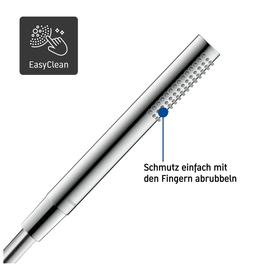 Duschkopf mit EasyClean-Funktion, Schmutz einfach abrubbeln.