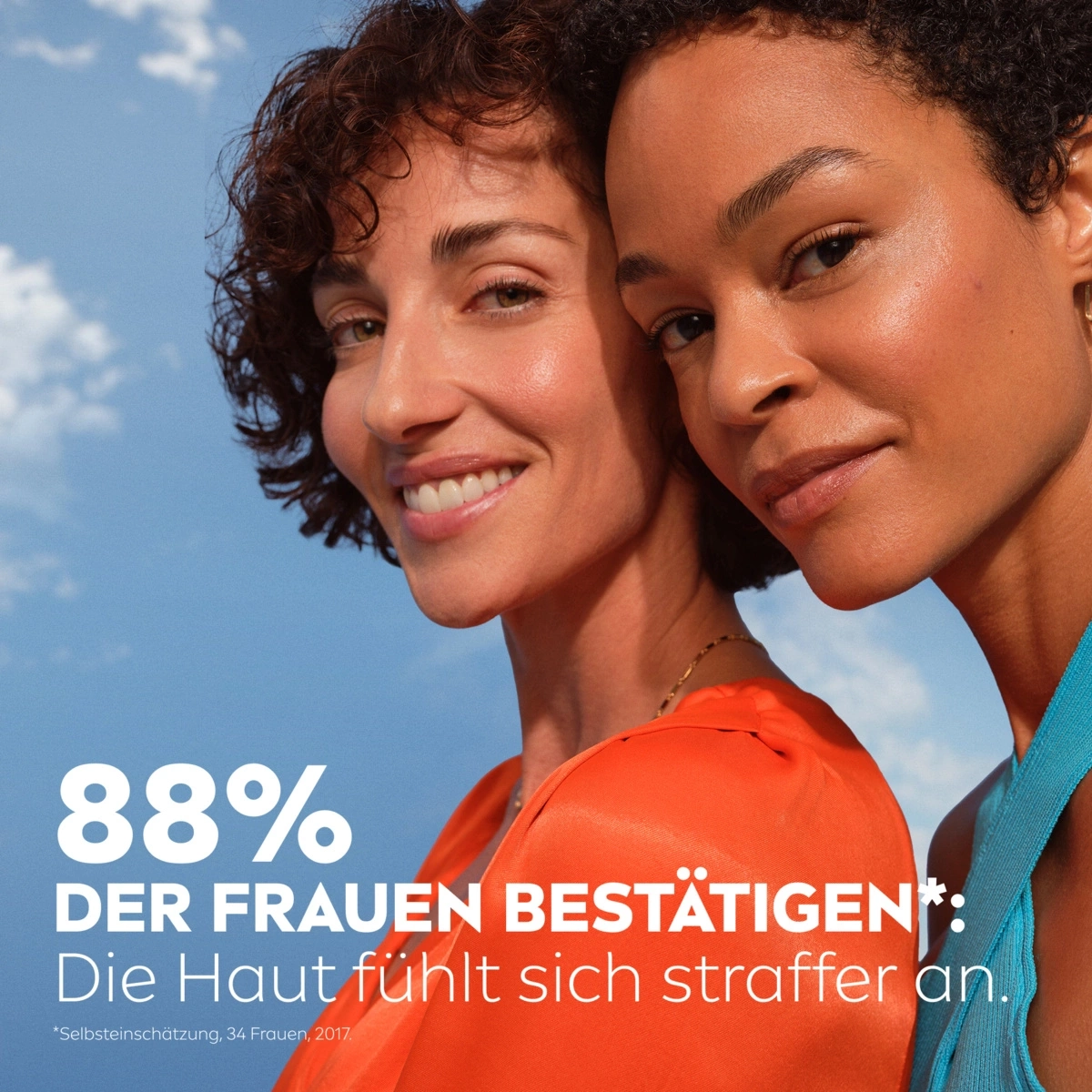 Frauen bestätigen: Haut fühlt sich straffer an. 88% der Frauen.