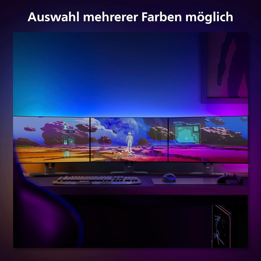 PHILIPS Hue Play Gradient LED Lightstrip PC Monitorbeleuchtung 3x 24-27 Zoll
