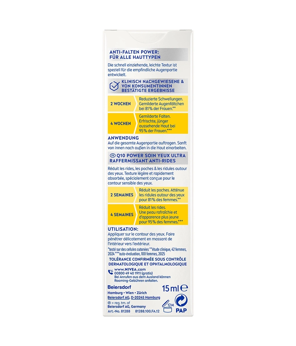 Augenpflegeprodukt mit anti-falten wirkung für alle hauttypen