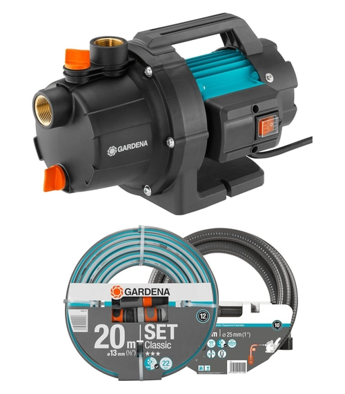 GARDENA Gartenpumpe 3000/4 BASIC Set Elektropumpe Sauggarnitur Schlauch B-WARE