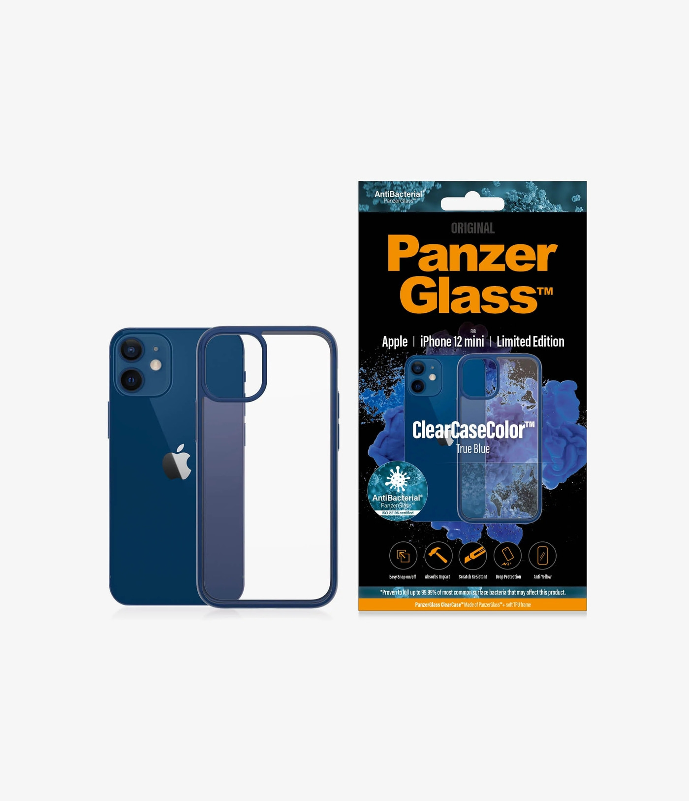 PanzerGlass™ Clear Case iPhone 12 mini Handyhülle TPU Hülle blau Schutzhülle