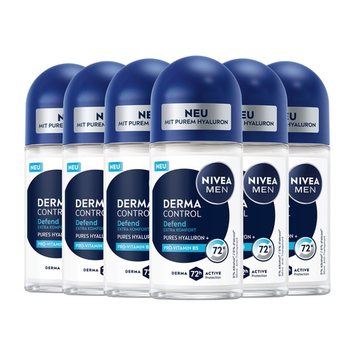NIVEA Deodorant Men Derma Control Defend Roll-On 6 x 50ml