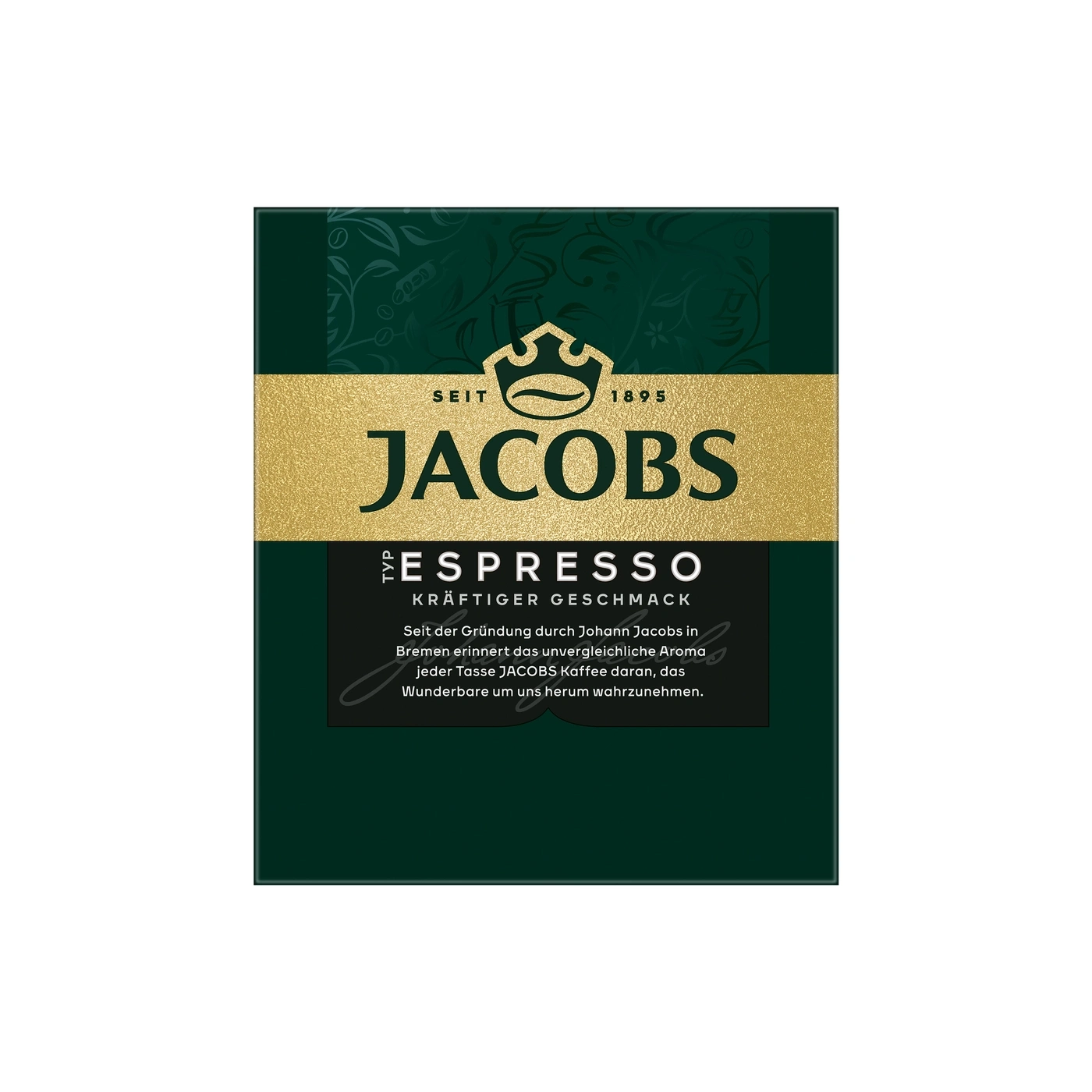 Jacobs Espresso Kaffee, kräftiger Geschmack, seit 1895