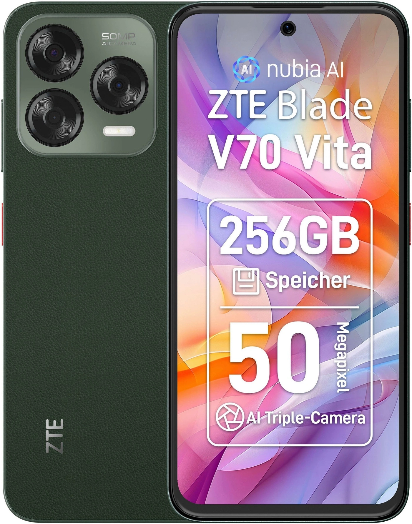 ZTE Smartphone Blade V70 Vita 6,7Zoll 4GB/256GB 50MP NFC Jade B-WARE