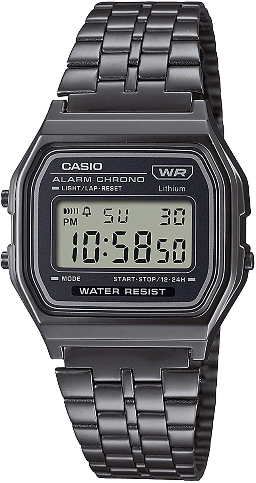 CASIO VINTAGE Chronograph A158WETB-1AEF Quarz Anthrazit glänzend Resin B-WARE