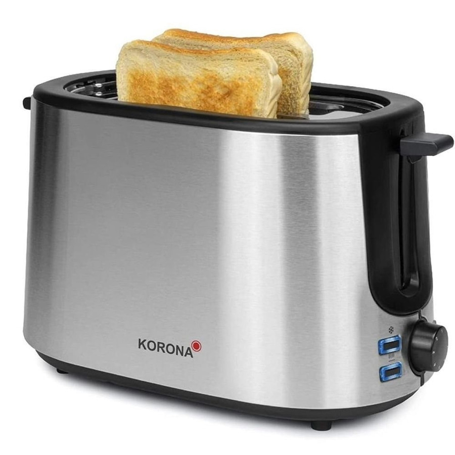 KORONA Toaster 21255 1000W Edelstahl Brötchenaufsatz Krümelschublade schwarz NEU