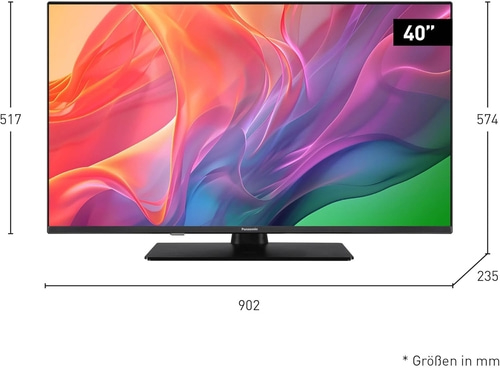 Fernseher mit den Maßen 902x574x235mm und 40 Zoll Bildschirmdiagonale