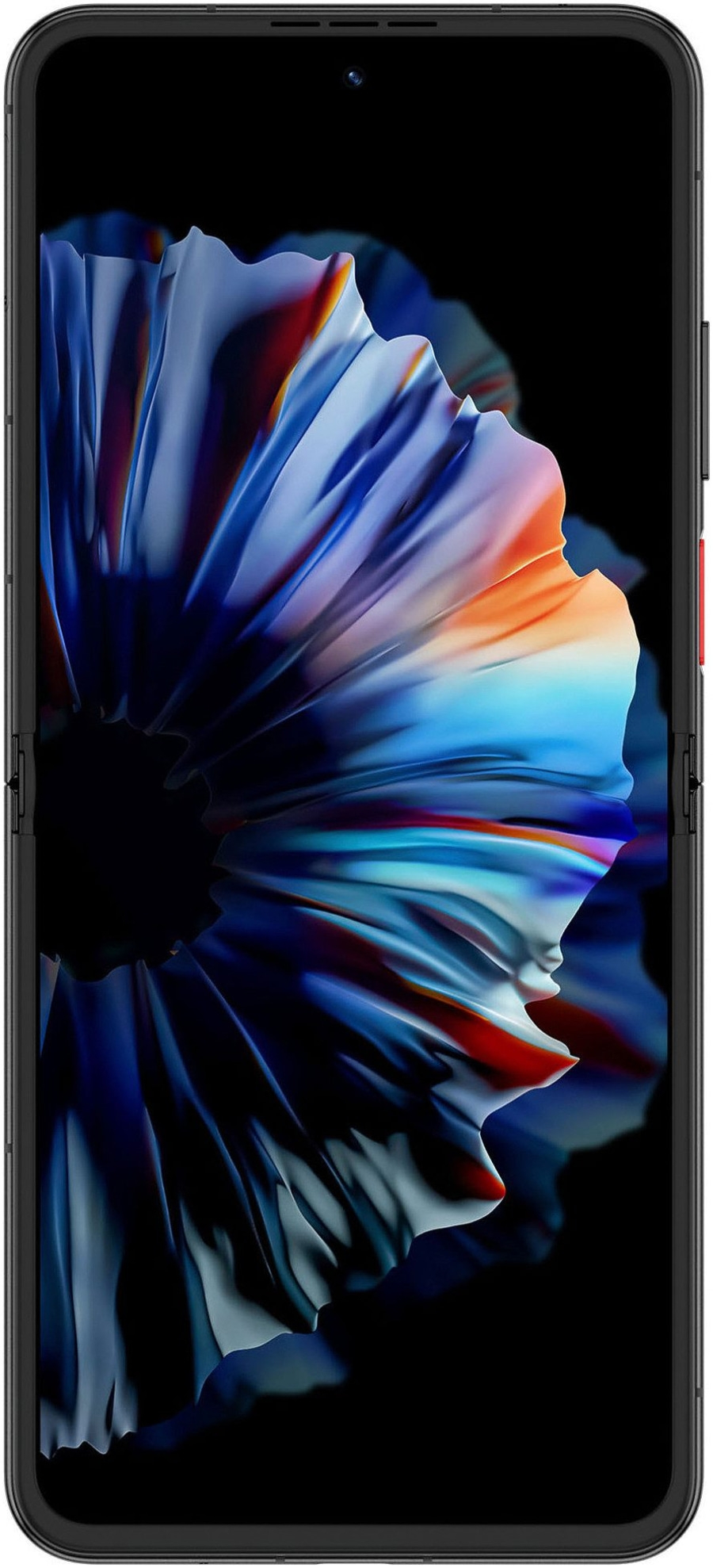 Ein modernes Smartphone mit einem bunten, abstrakten Hintergrundbild.