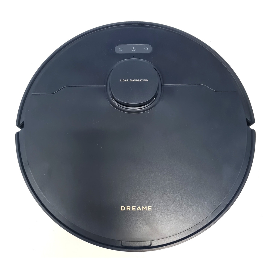 Schwarzer Roboter-Staubsauger mit LIDAR-Navigation und Dreame-Logo.