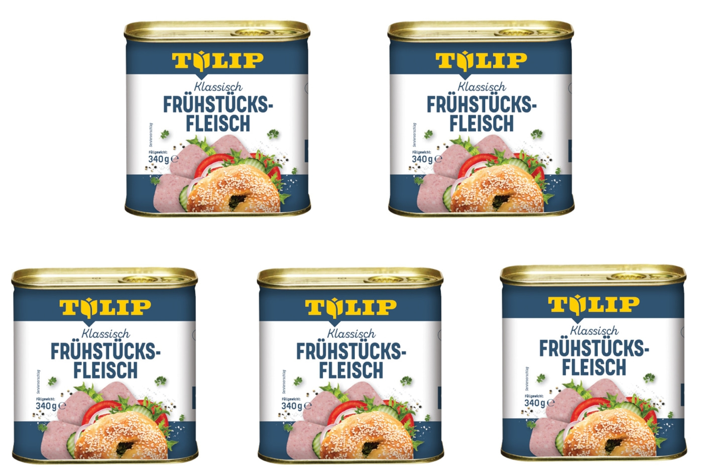 TULIP 5x 340g Frühstücksfleisch Original Dänische Delikatesse Konservendose NEU