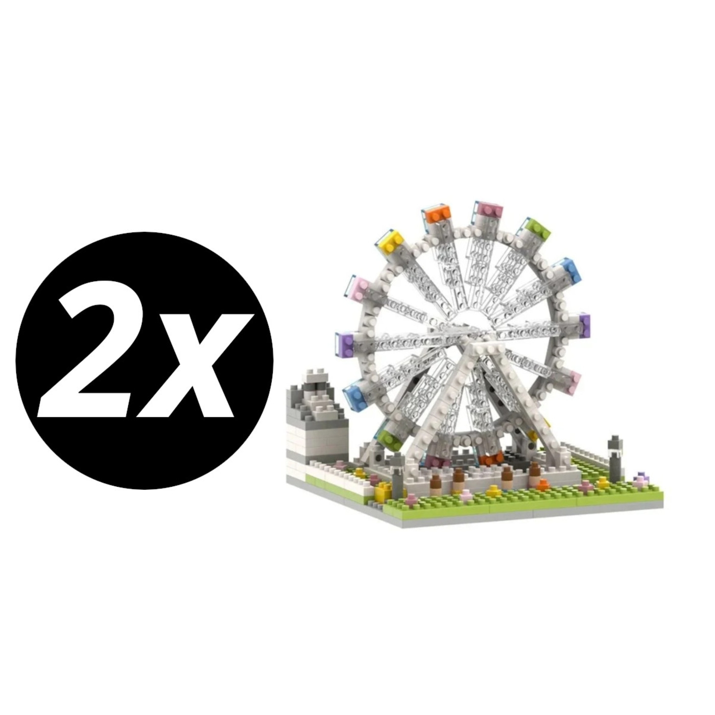 2 x BRIXIES Riesenrad 200192 Konstruktionsbausatz aus Ministeinen 340 Teile NEU