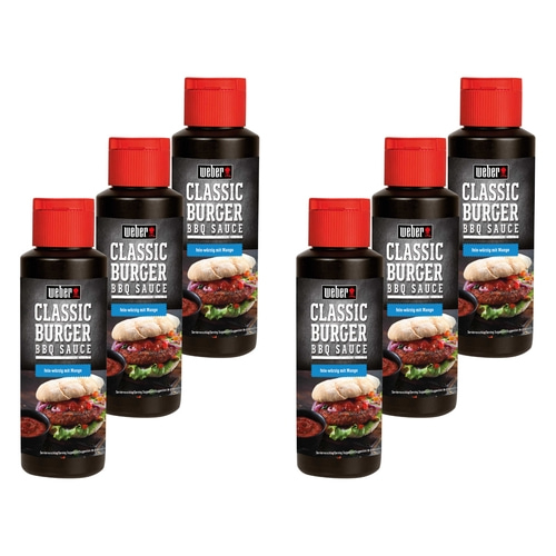 6x 300 ml Weber Sauce Classic Burger BBQ Grillsauce Burger Saucen Flasche würzig