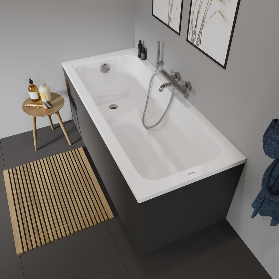 DURAVIT Badewanne D-Code 1600 x 700 mm Weiß Wanne mit Rückenschräge