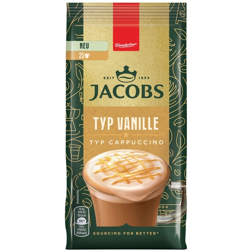 JACOBS Löskaffee TYP VANILLE CAPPUCCINO 12 x 360 g Beutel Vanille-Geschmack