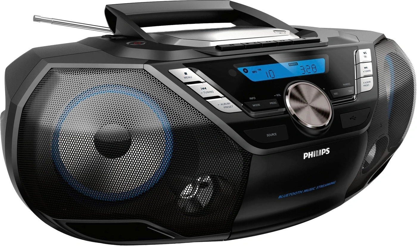 Ein Philips Boombox mit Bluetooth-Musikstreaming und CD-Player.