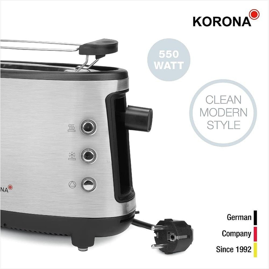 KORONA Single-Toaster 21304 Ein-Scheiben-Toaster Edelstahl 550 Watt Auftauen NEU