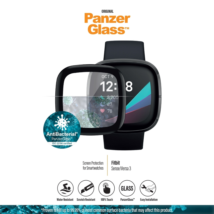 PanzerGlass™ Fitbit Sense | Versa 3 | Screen Protector Glass Displayschutzfolie